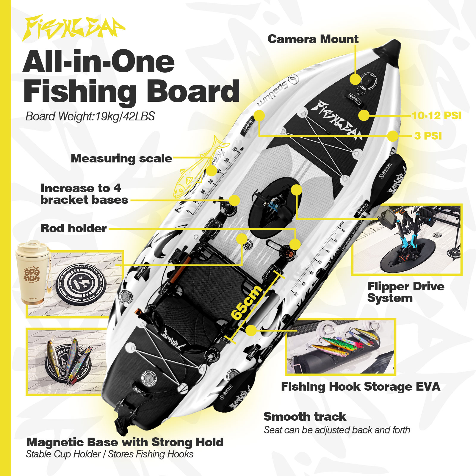 Caiaque Inflável Spatium de 11 - Fishing Kayak Pedal Drive avaliação e preço